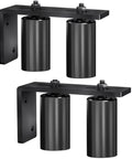 4 Inch Gate Roller Guide With L Bracket Universal Adjustable Heavy Duty Sliding Gate Rollers For Farm Or Home Gates Durable Steel Bracket And Easy Install Sliding Door Hardware 2 Pack, black steel rollers and bracket