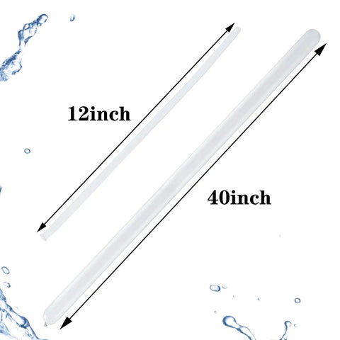 100 Pcs Clear Long Latex Model Balloons No Fuss Twisting Surface Prime Grade Heavy Duty Rubber For Kids Party Carnival Decor And Big Time Sculpture Art Projects with 12inch and 40inch balloon sizes.