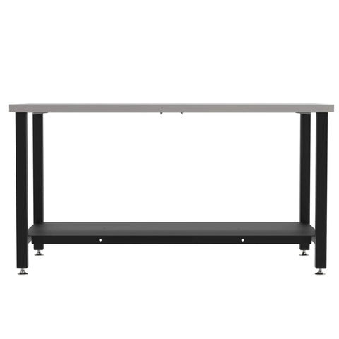 Rock Solid Metal Fabrication Prep Table For Classrooms And Shops, 60 Inch Long By 30 Inch Deep By 36 Inch High, Carbon Steel Top, black legs
