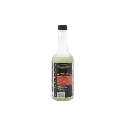 Back view of Engine And Fuel System Cleaner For Gas And Ethanol Blends Cleans Injectors Carburetors Intake Valves Spark Plugs Pistons And Cylinder Heads Removes Carbon Build Up Prevents Knocking And Piston Seizure 32 Oz. bottle