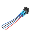 6Pin 3Pos Waterproof Reverse Polarity Panel Mount Stop Switch With No Tool Needed Quick Install Waterproof Housing Clear Tactile Feedback On Each Press And Precision Contact Structure For Reliable Power Switching, rear view with wired terminals
