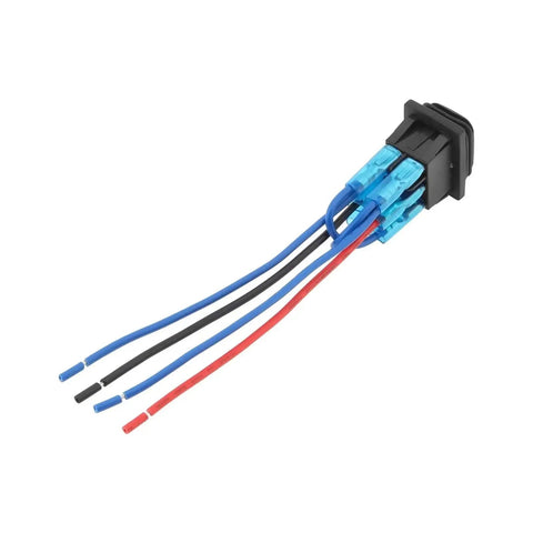 6Pin 3Pos Waterproof Reverse Polarity Panel Mount Stop Switch With No Tool Needed Quick Install Waterproof Housing Clear Tactile Feedback On Each Press And Precision Contact Structure For Reliable Power Switching, rear view with wired terminals