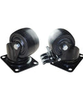 Built Tough Heavy Duty Nylon Caster Wheels Set Of Four Rock Solid Silent Roll Swivel Casters With Smooth Glide Plate Mount, black nylon wheels.