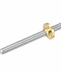 400mm Lead Screw Kit With Brass Nut For 3D Printer And CNC Machines, 8mm Diameter, 2mm Pitch, Stainless Steel, Fully Threaded Rod, T8x2