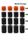 Built Tough 3D Printer Silicone Bed Spacers Heavy Duty High Temperature Heat Resistant Mounts 20 Pack For Smooth Bed Leveling No Vibe No Shake Crank Out Tight Prints Daily Black 12mm and 16mm orange mounts