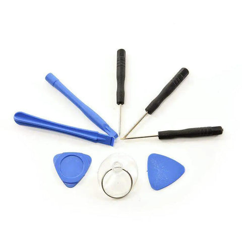 No Sweat Smartphone Fix Kit 8 In 1 Pro Cellphone Repair Tools With Heavy Duty Suction Cup Precision Hex Driver And Flexible Pry Blades For Galaxies Iphones Clean Blue Hustler Edition with assorted tools, including suction cup and pry blades.