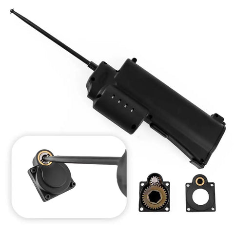 RC Power Starter Handheld Electric Start Igniter for 1/8 and 1/10 Nitro RC Cars with close-up of gear components.