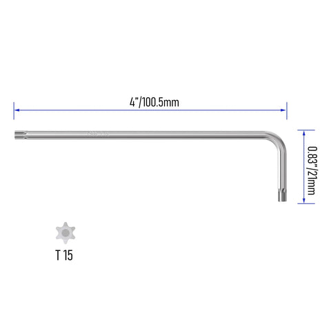 T15 Long Tamper Proof Torx Key Bit Wrench With Long Arm And Short Arm Chrome Vanadium Steel Heat Treated And Quenched Tamper Resistant Star Allen Wrench For Furniture Automotive And Mechanical Repairs, 4in long arm