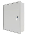 Waterproof Outdoor Electrical Box Enclosure With Recessed In Wall Outlet And Cable Management Hidden Wiring Cabinet Lockable Junction Box For Home And Commercial Use Built To Take On Tough Weather And Rust Resistant Galvanized Steel, front view