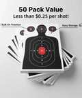 Silhouette Paper Shooting Targets For Range Day Ready 14x22 Inch Red Bullseye Targets For Handgun Pistol Rifle BB And Airsoft