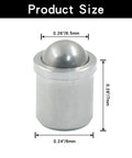 Hella Tough Stainless Steel Ball Plungers 0.24 Inch Diameter showing product size dimensions of a heavy-duty ball bearing plunger pin.
