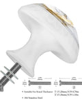 Straight Up Sleek 4 Pack White Marble Cabinet Knobs Rock Solid Round Drawer Pulls With Screws For Dressers Cupboards And Closets Darn Good Quality Hardware Total Room Upgrade, close-up view showing size and material.