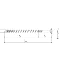 Technical drawing of Torx Wood Screws Set 4.0 X 40 Mm, 400-Piece Wax Coated Fasteners with Torx Drive and Cone Point Design