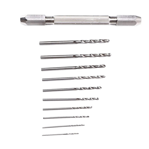 Rock Solid Double Hand Drill With Premium Brass Body And Dead Simple Twist Grip Perfect For Precision Hobby Work And Electronic Assembly, featuring drill bits.