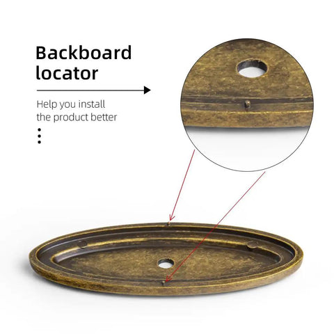 Backboard locator for Badass Hella Smooth Antique Brass Cabinet Knobs With Oval Backplate For Kitchen Drawers And Furniture Upgrades Zinc Alloy Hardware.
