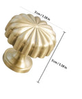 Solid Brass Cabinet Pull Handle 30mm Gold Finish Drawer Knob For Kitchen Cupboard And Wardrobe Hardware Built To Last Easy Install And Slick Dresser Pulls For Home Furniture, showcasing ridged design and dimensions.