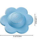 Blue Silicone Hair Catcher Drain Stopper With Suction Cups For Bathroom Shower Bathtub And Kitchen Sinks, Easy Install