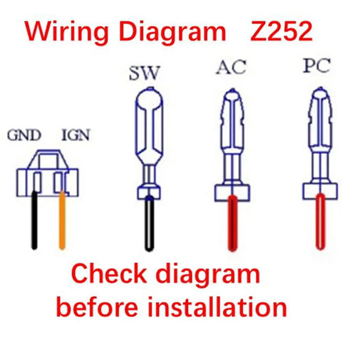 Wiring diagram for Plug And Play CDI Box Fit For Polaris Eton Yamaha Jog Zuma Viper Predator 50 90 ATV 2 Stroke Scooters Z252