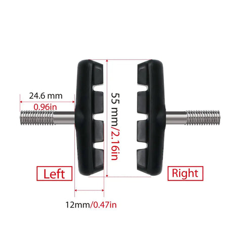 Two Pairs 55Mm V Brake Pads For Mountain And Road Bikes Cantilever System Front And Rear Set With Dimensions Measured