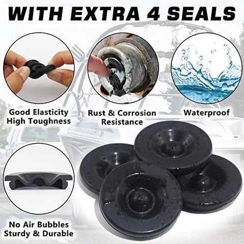 4 black trailer hub dust caps, 1.98-inch, for 2000-3500 lb boat trailers and Dexter EZ Lube axles