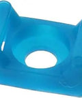 Cable Tie Mount With Screw 0.63 Inch Length 0.43 Inch Width Tefzel Aqua 100 Pack Low Profile Cradle Design close-up image