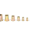 Heavy Duty Carbon Steel Rivet Nut Insert Kit With M3 To M10 Sizes And Open End Tool For Steel Plastic Fiberglass Flat Head Threaded Fasteners You Need, zinc-plated inserts