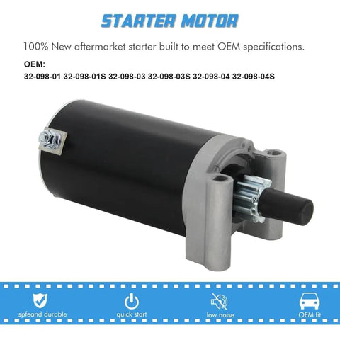 Starter Motor Replacement For Cub Cadet 7000 Series Engines 20HP To 27HP Fits LT1045 LT1050 GT1554 I1046 shown from side angle