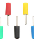 Five assorted colored banana plugs from Ten Piece Straight Banana Plug Connectors Set For Welding Automotive And DIY Projects Pro Grade Durable Brass 2mm Pins