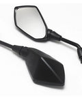 Premium 2 Pack Motorcycle Rearview Mirrors With Wide Angle HD Glass And Anti Shatter Coating For Safe Street Biking Cruiser Scooter Or E bike Riding Experience Featuring Adjustable Foldable Design, black 10mm mirrors