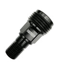 Beefy Diamond Drill Bit Adapter From DD BL To DD BS For Hilti Core Drills Compatible With One And Quarter Inch UNC Or One Half Inch BSP Threaded Bits Fits DD160E DD200 DD250E DD350 Pro Grade Construction Accessory, solid steel, black, side view