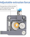 Ender 3 Extruder Upgrade Metal Drive Feeder For 3D Printer Parts Gray Aluminum Built Tough, side view with gear focus