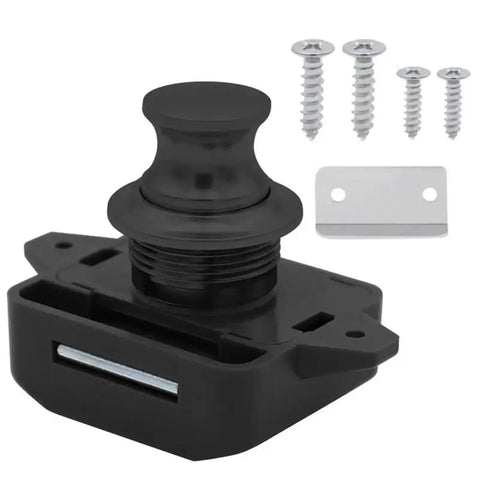 Push Button Drawer Latch 5-Set Cabinet Locks For Boats And RVs, Spring Pop Button Release with screws and bracket