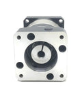 Front view of Badass Nema 23 Planetary Gearbox, rock solid 15 to one step down speed reducer for 60mm servo motors.