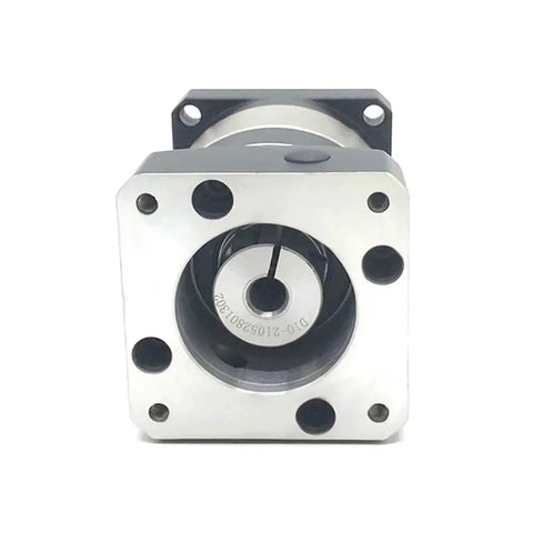 Front view of Badass Nema 23 Planetary Gearbox, rock solid 15 to one step down speed reducer for 60mm servo motors.