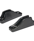 Two Pack Kayak Cleat Quick Grip For Tying Ropes And Gear, Lightweight Yet Strong With Easy Release, Excellent Holding Power For Five Thirty-Seconds To Five Sixteenths Inches, Kayak Accessory For Deck Or Mooring, showing two black cleats.