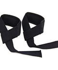 Black gym lifting wrist straps for weightlifting training, comfortable grip, safe support for strong lifts, durable 1 pair of lifting straps