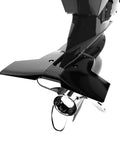 Classic Junior Hydrofoils For Small Boats 9.9 To 40 HP Outboard Stabilizer Fins Black Made In USA installed on boat motor