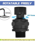 Brass Shower Head Swivel Ball Adapter Adjustable Shower Arm Connector Universal Showering Component Matte Black Finish Heavy Duty High Pressure Water Flow Durable Corrosion Resistant Upgrade No Fuss Easy Install 360° rotatable brass shower head connector