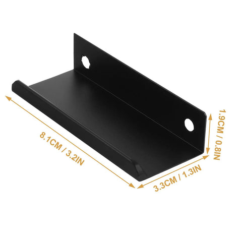 80mm Matte Black Aluminum Finger Pull Drawer Handle No Drill Hidden Cabinet Pull for Kitchen Closet Doors and Drawers