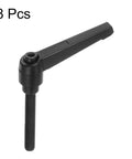 Heavy Duty 8 Piece M8 X 60mm Male Thread Quick Swap Clamping Lever Handles, black aluminum alloy lever with threaded stud.