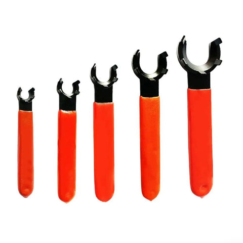 Get That Sweet Grip With This High Carbon Steel ER Collet Chuck Wrench Spanner For Your CNC Milling Machine And Lathe Clamping Nu, set of five wrenches.