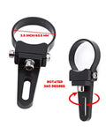Heavy Duty Aluminum Bull Bar Mounting Bracket Clamps For LED Light Bar On Cars Trucks SUVs ATVs 2.5 Inch Clamp With 360 Degree Rotation No Drill No Weld Install Sponge Pads Protect Paint All In One Kit, showing black clamps with 2.5-inch size and 360-degree rotation capability.