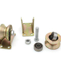 V Groove Rigid Track Wheel Sliding Gate Roller With Bracket Beefy Heavy Duty Barn Door Casters 120mm 45 Steel Components