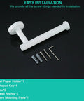 White Toilet Paper Holder For Bathroom Wall Mounted 304 Stainless Steel Durable Rustproof No Fade Finish Easy Fuss Install Modern Look