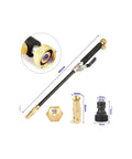 Pro Grade Heavy Duty High Pressure Garden Hose Nozzle Sprayer Gun Attachment With Brass Coupler, Turbo Jet Water Wand