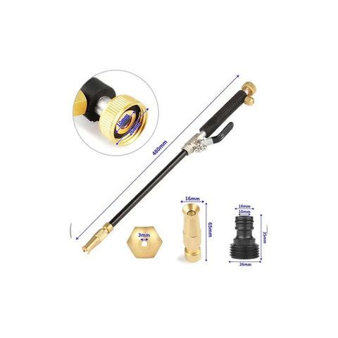 Pro Grade Heavy Duty High Pressure Garden Hose Nozzle Sprayer Gun Attachment With Brass Coupler, Turbo Jet Water Wand