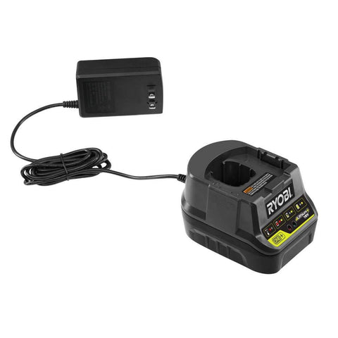 Cordless 18V ONE Plus High Pressure Inflator With Digital Gauge 0 To 150 PSI Pistol Grip Comfort battery charger and plug