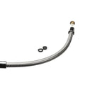 B-0024-H2A Flexible Stainless Steel Hose With Minimal Handle For Commercial Kitchen Faucets And Valves Heavy Duty Bendable Water Supply Line For Easy Install At Sinks Or Prep Stations, brass fittings, and washers.