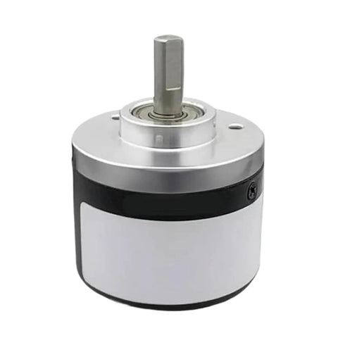 Rotary Encoder E40S6-1024-3-V-24 For Industrial Controls And Machinery, silver shaft-mounted encoder