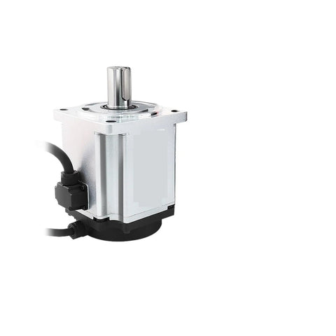 Close-up of Beefy 750W Servo Motor Drive Kit For CNC Router With 5.0A And 2.39N.m Torque, showcasing silver casing and cord